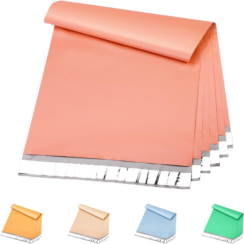 مترونيك Metronic Poly Mailers 10x13 300 قطعة، حقائب شحن قوية لاصقة للملابس، حقائب بريدية متوسطة للشركات الصغيرة، مغلفات الشحن، أكياس تعبئة مقاومة للتمزق باللون الوردي الخوخي - Image 1